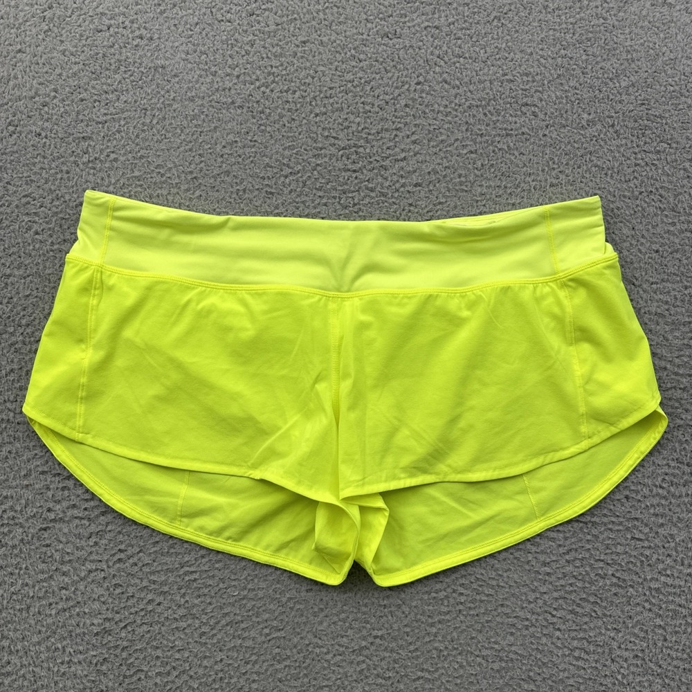 Lululemon Speed Up Shorts Low Rise 2.5" Highlight Yellow Athletic Women's 14